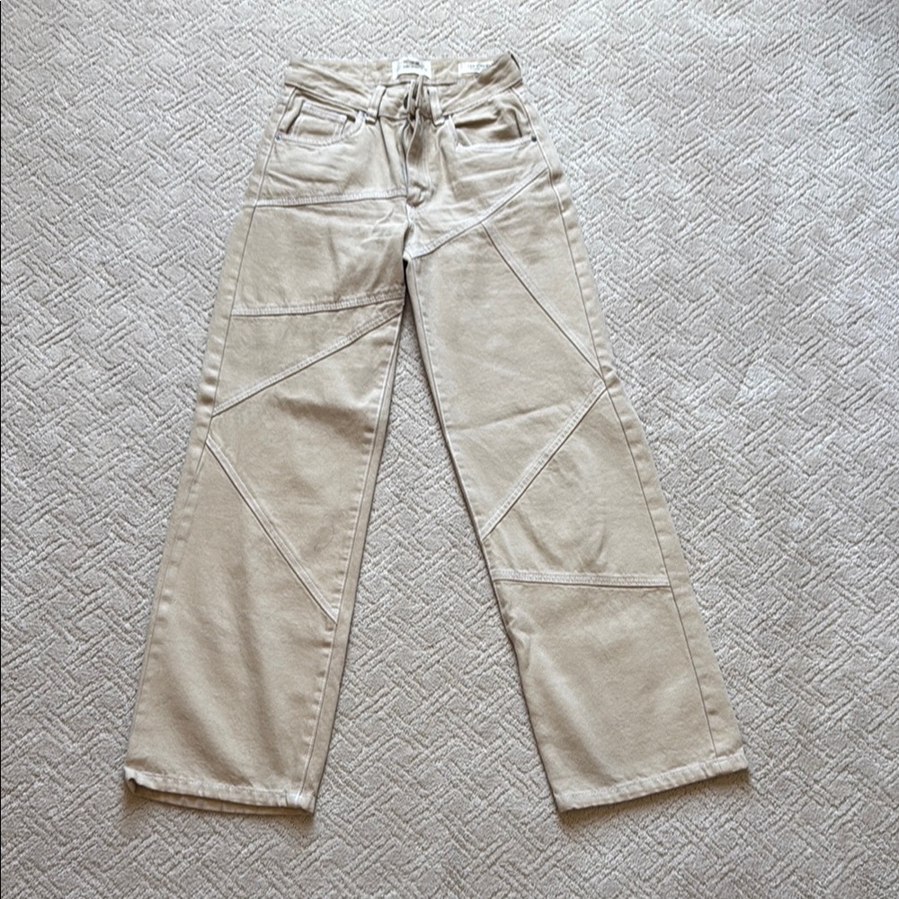 Cotton On Beige Low Straight Panel Jean